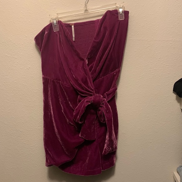 NWT free people purple velvet party ROMPER size large - Picture 1 of 15